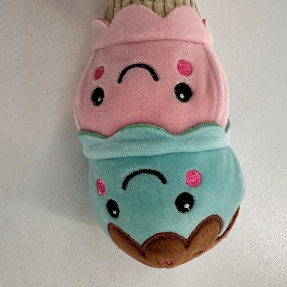 Walmart Plush Ice Cream Cone Toy For Kids - Pink & Blue‎ Smiling Scoops 10